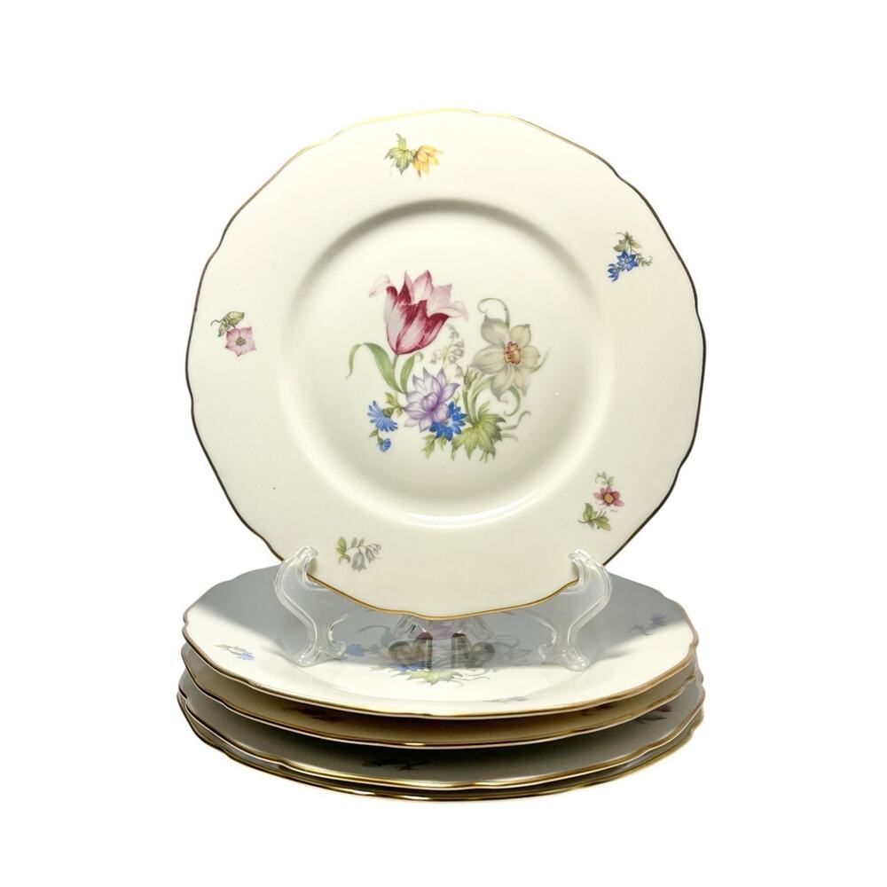 Hutschenreuther & Royal York “Bridal Bouquet (Madeleine)” 5 Salad Plates 7 1/2”